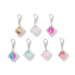 Прозрачные потрескавшиеся акриловые и сплавные подвесные украшения&nbsp;HJEW-JM03889