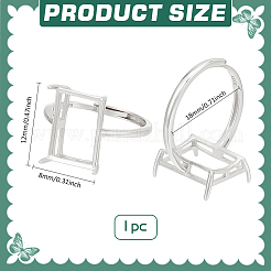 1 шт регулируемый 925-х серебряный прямоугольный компонент кольца&nbsp;STER-BC0003-67P