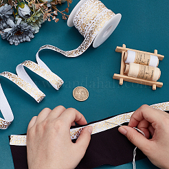 10 ярд эластичного шнура из полиэстера с золотым тиснением и цветком&nbsp;OCOR-WR0001-49B