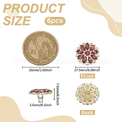 6 шт. пуговицы из сплава со стразами&nbsp;BUTT-FG0001-58A