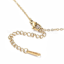 Ожерелье из нержавеющей стали 201 с подвеской в виде луны и звезды и цепочками из тросов&nbsp;NJEW-Q317-06G