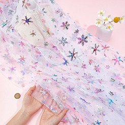 Полиэстеровый кружевной узор со снежинками&nbsp;DIY-WH0061-020C