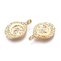 Латунные микропаве прозрачные подвески с фианитом&nbsp;KK-N232-246