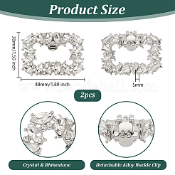 Зажимы для обуви из хрусталя и хрусталя из сплава&nbsp;FIND-WH0021-88P