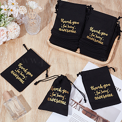 30 шт. джутовые тканевые сумки с завязкой и золотым тиснением&nbsp;ABAG-GO0001-05