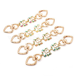 4 шт. 4 цвета ремешок для сумки в форме кошачьей спины из сплава с эмалевым сердцем&nbsp;AJEW-TAC00035