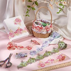 4 ярд двухцветной полиэстеровой кружевной ленты с цветочным узором&nbsp;OCOR-PH0004-47