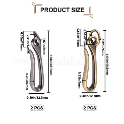 4 шт. 2-х цветные застежки-крючки из сплава в тибетском стиле&nbsp;FIND-CP0003-28B