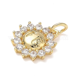 Латунные микропаве прозрачные кубические циркониевые подвески&nbsp;KK-L253-22G-02