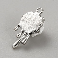 Акриловый кулон из сплава с бантиком белой серии&nbsp;PALLOY-WH0115-01P-06