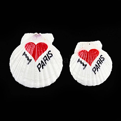 Большие подвески с принтом из натуральных пресноводных ракушек&nbsp;SHEL-N032-235-08