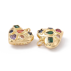 Реечное покрытие латунь микро паве разноцветные подвески из кубического циркония&nbsp;ZIRC-C040-13G