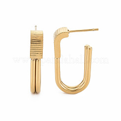 Серьги-гвоздики овальной формы из нержавеющей стали 304&nbsp;EJEW-N016-025LG