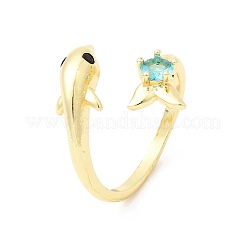 Манжеты из латуни с микро паве кубический цирконий для женщин&nbsp;LS-RJEW-K312-01A-G