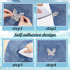 6 шт. бабочка со стразами горячего закрепления&nbsp;DIY-NB0014-53