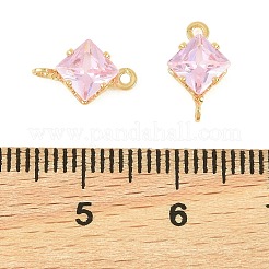 Латунные подвески-ромбы с кубическим цирконием&nbsp;KK-P347-04G