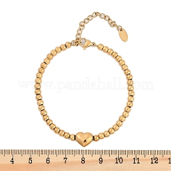 Браслеты из нержавеющей стали 304 с бусинами для женщин&nbsp;BJEW-B108-01G