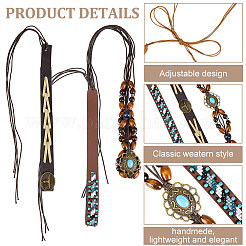 6 шт. 6 стиля этнический стиль плоский регулируемый ободок для шляпы&nbsp;AJEW-CP0007-24