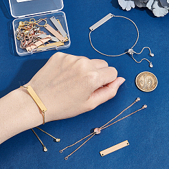 Набор для самостоятельного изготовления прямоугольного браслета-слайдера из нержавеющей стали с латунными цепями&nbsp;DIY-UN0055-98