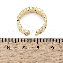 Латунные кольца-манжеты с микропаве и прозрачным цирконием для женщин&nbsp;LS-RJEW-S398-02G