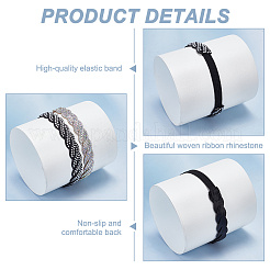 4 комплект из 4-х видов блестящих плетеных шнурков со стразами для обуви на высоком каблуке&nbsp;AJEW-GO0001-06