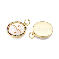 Латунные микропаве прозрачные подвески с фианитом&nbsp;KK-N254-206G