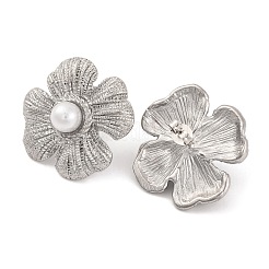 Серьги-гвоздики из нержавеющей стали 304 с пластиковым искусственным жемчугом для женщин&nbsp;EJEW-Z057-11P