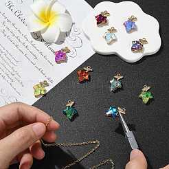 11 шт. 11-х цветная латунь с подвесками из стекла K9&nbsp;KK-CJ0004-07