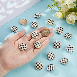 16 шт. 2-цветные эмалевые пуговицы на ножке из сплава&nbsp;BUTT-NB0002-16