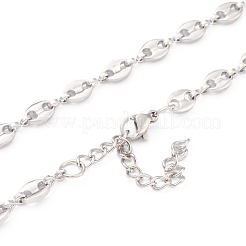 Не тускнеющие цепочки из нержавеющей стали 304 в виде кофейных зерен&nbsp;NJEW-O123-01P