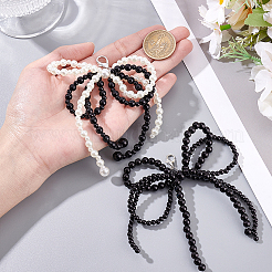 4 шт. 2 стиля подвески для обуви из искусственного жемчуга в виде банта&nbsp;FIND-GA0005-03B