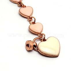 Цепи из сплава эмали в форме сердца для брелков своими руками&nbsp;LS-AJEW-WH0188-85B