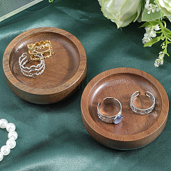 Плоский круглый деревянный поднос для демонстрации драгоценностей&nbsp;ODIS-WH20003-05B