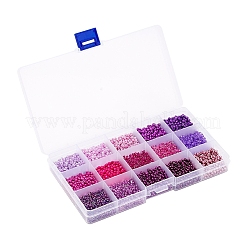 3750шт 15 стиля 8/0 стеклянные круглые бусины&nbsp;SEED-YW0001-40B