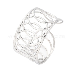 Браслеты-манжеты из нержавеющей стали 304 в европейском и американском стиле для женщин&nbsp;LS-BJEW-D306-03P