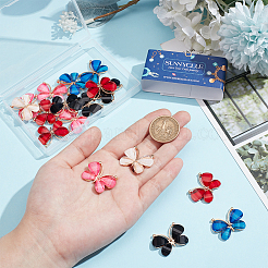 20 шт. подвески из сплава стекла с покрытием из светлого золота 5 цветов&nbsp;GLAA-SC0002-32