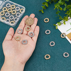 28 шт. 2-цветные экологически чистые соединительные кольца из сплава с покрытием для стойки&nbsp;FIND-GL0001-66