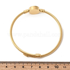 Витые браслеты-манжеты из нержавеющей стали 304 для женщин&nbsp;BJEW-P387-01G