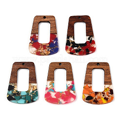 Подвески из прозрачной смолы и ореха&nbsp;RESI-TAC0017-72-AM