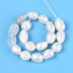 Натуральные самородки агата цвета вишни и нити бусин из натурального культивированного пресноводного жемчуга&nbsp;PEAR-N023-01A-05