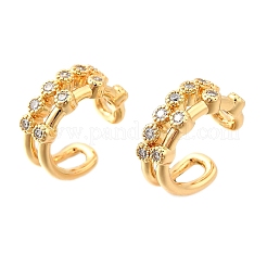 Латунные серьги-манжеты из прозрачного кубического циркония&nbsp;EJEW-F370-27G