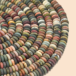 1 нить бусин из матовой натуральной яшмы Пикассо/полихромной яшмы&nbsp;G-PA0001-62
