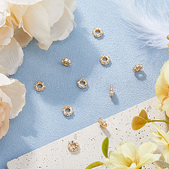 10 шт. латунные микропрозрачные бусины-разделители из кубического циркония&nbsp;KK-HS0001-52LG