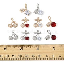 10 шт. 10 стиля латунные подвески с микропаве и кубическим цирконием&nbsp;KK-FS0001-80