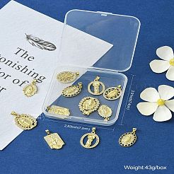 12 шт. 6 стиля латунные подвески с цирконием&nbsp;KK-CJ0002-19