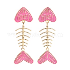 Литые эмаль болтающиеся серьги стержня&nbsp;EJEW-Z140-01G