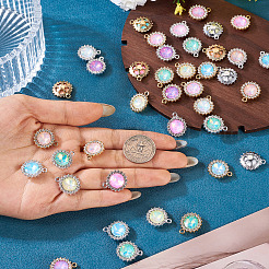 40 шт. 2-цветный сплав с УФ-покрытием и разноцветными стеклянными стразами&nbsp;FIND-PJ0001-40
