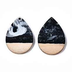 Подвески из непрозрачной смолы и ореха&nbsp;RESI-T035-28-B02