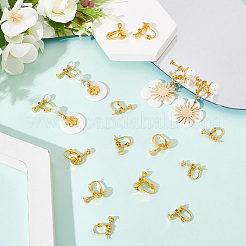 16 шт. 2 стиля фурнитуры для сережек-клипс из латуни&nbsp;KK-SC0006-64