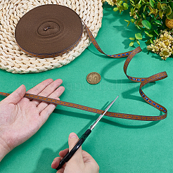 25 ярд плоской полиэстеровой ленты в этническом стиле с ромбами&nbsp;SRIB-PH0001-65